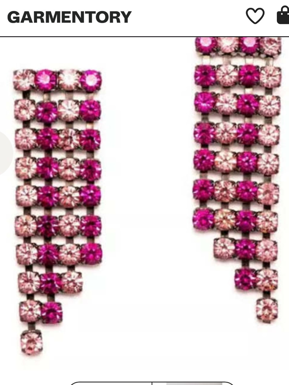 Fuchsia Crystal Linear Drop Earrings — GARMENTORY